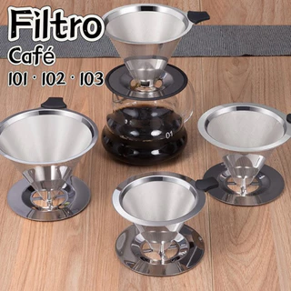 Coador de Café Aço Inox P/M/G Reutilizável Filtro Permanente Sem Papel (Camada Dupla)