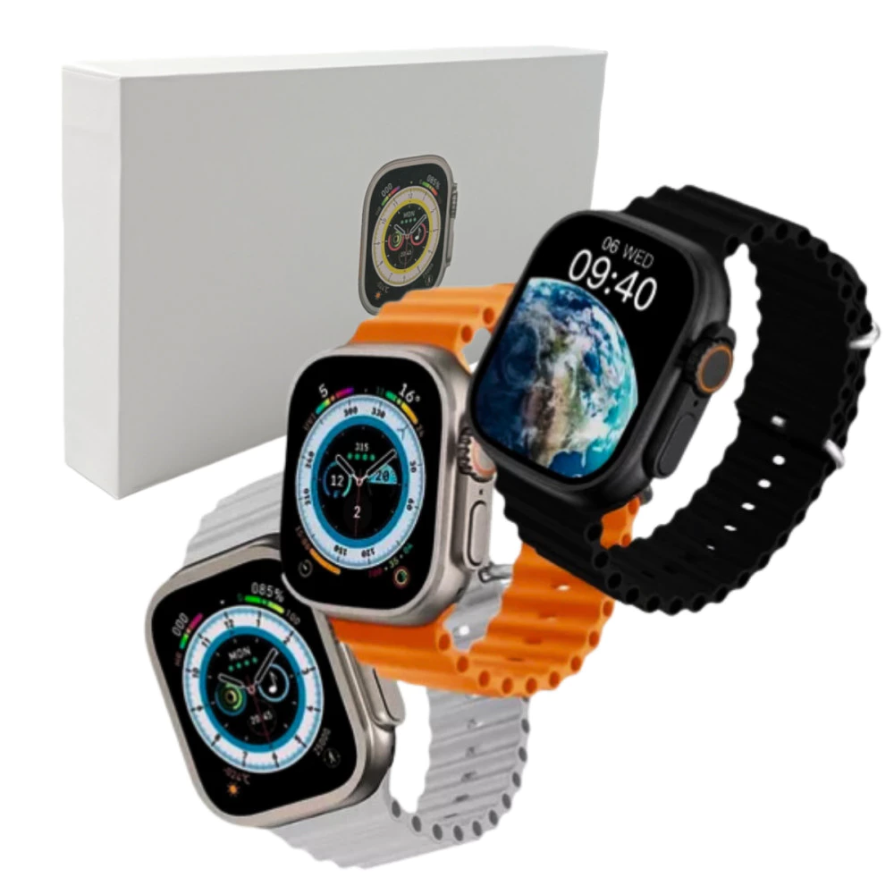 Smartwatch Laranja 41mm Ultra 8 Mini: Estilo e Tecnologia